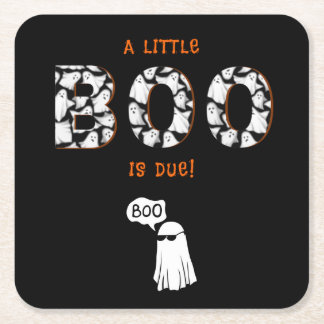 Ein kleiner Boo ist wegen Ghost Spooky Baby Dusche Rechteckiger Pappuntersetzer