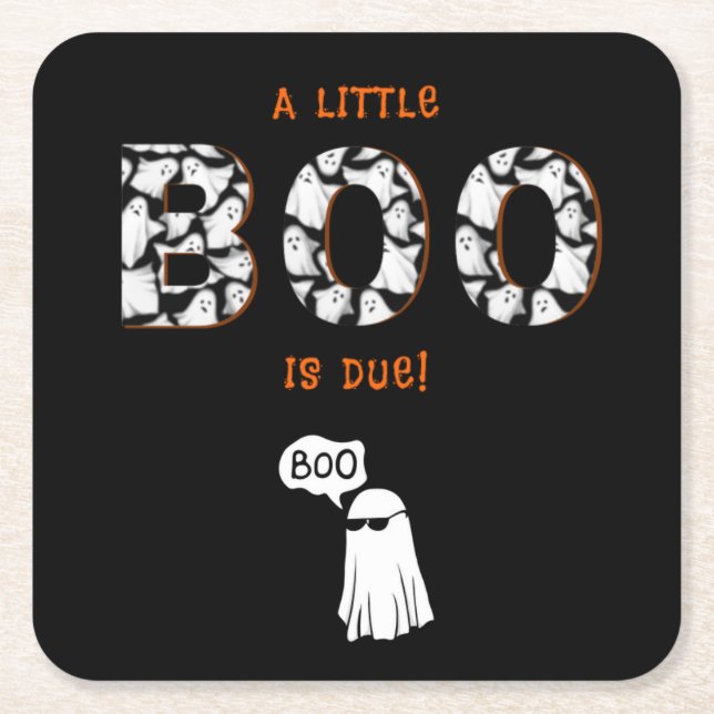 Ein kleiner Boo ist wegen Ghost Spooky Baby Dusche Rechteckiger Pappuntersetzer (Vorderseite)