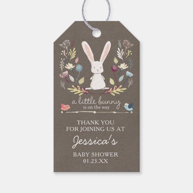 Ein kleiner Bunny Baby Duwer Gefallen Geschenkanhänger (Vorderseite)