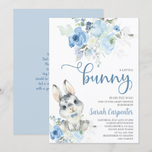 Ein kleiner Bunny Baby Shower Boy Einladung