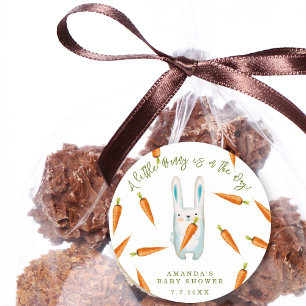 Ein kleiner Bunny ist unterwegs! Babyparty Runder Aufkleber