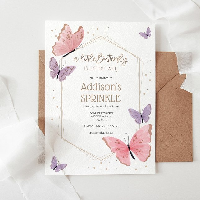 Ein kleiner Butterfly ist auf dem Weg Baby Sprinkl Einladung (Von Creator hochgeladen)