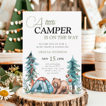 Ein kleiner Camper Forest Baby Dusche Einladung