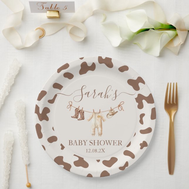 Ein kleiner Cowboy Baby Shower Boy Pappteller (Hochzeit)