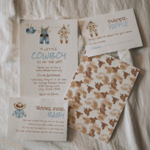Ein kleiner Cowboy Clothesline Blue West Baby Dusc Einladung