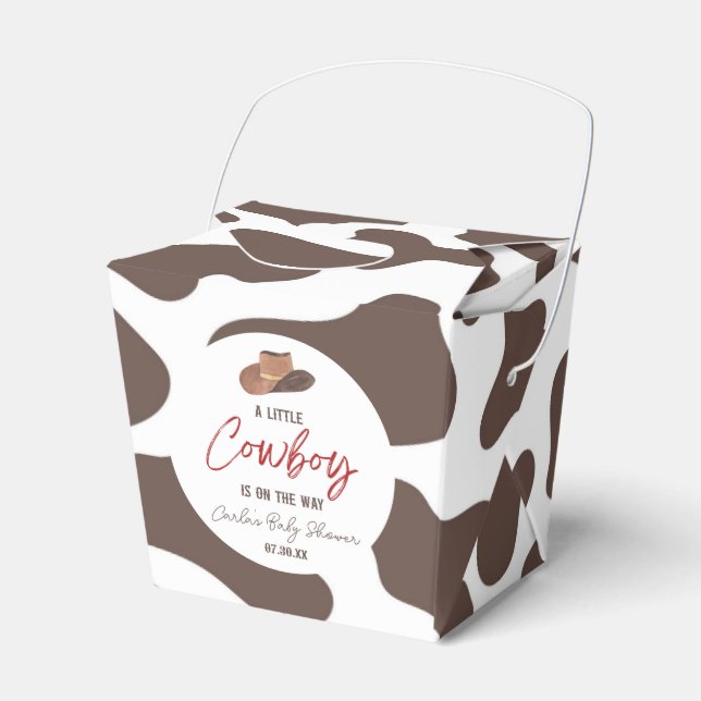 Ein kleiner Cowboy Cow Boy Rodeo Western Babydusch Geschenkschachtel (Vorderseite)