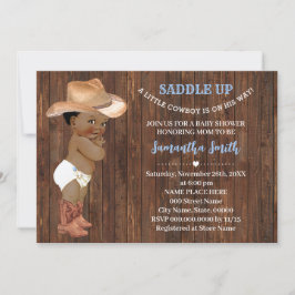 Ein kleiner Cowboy in seinem "Way Blue Baby Shower Einladung