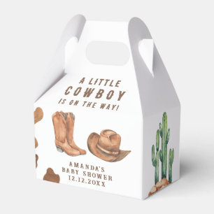 Ein kleiner Cowboy ist auf dem Weg Baby Shower Geschenkschachtel