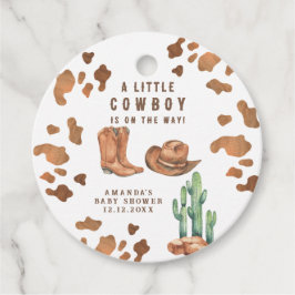 Ein kleiner Cowboy ist auf dem Weg Babydusche Geschenkanhänger