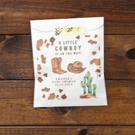 Ein kleiner Cowboy ist auf dem Weg Babydusche Geschenktütchen