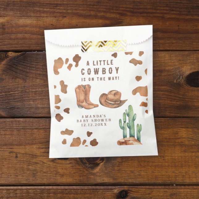 Ein kleiner Cowboy ist auf dem Weg Babydusche Geschenktütchen (Von Creator hochgeladen)
