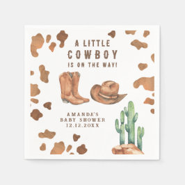Ein kleiner Cowboy ist auf dem Weg Babydusche Serviette