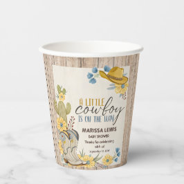 Ein kleiner Cowboy ist auf dem Weg Bleu gelben Wes Pappbecher