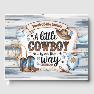 Ein kleiner Cowboy ist auf der Way Baby Dusche Gästebuch