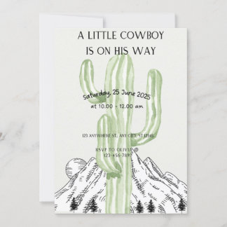 Ein kleiner Cowboy ist unterwegs, Baby Dusche einl Einladung