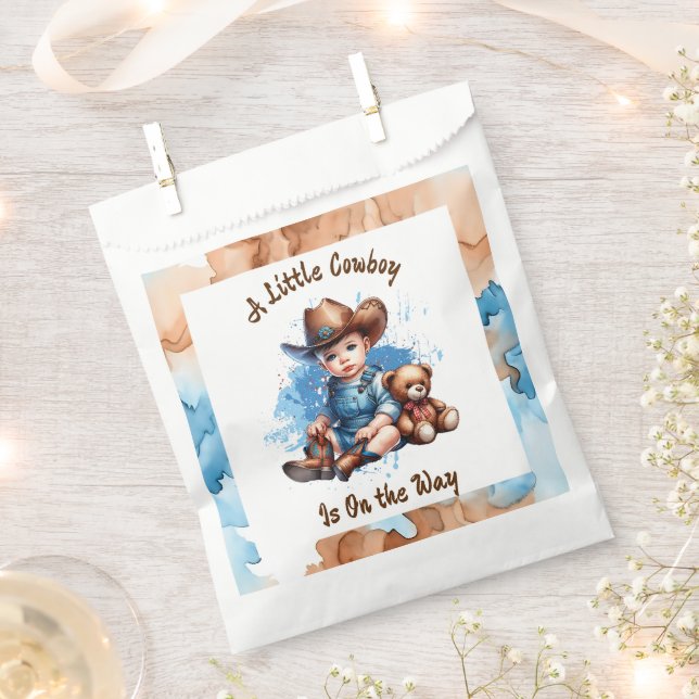 Ein kleiner Cowboy ist unterwegs | Babyparty Geschenktütchen (Ausgeschnitten)