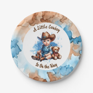 Ein kleiner Cowboy ist unterwegs   Babyparty Pappteller