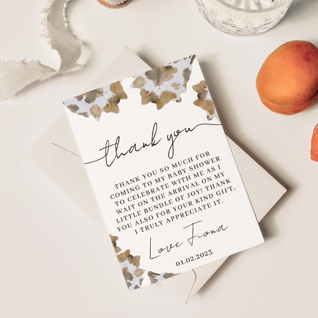 Ein kleiner Cowboy ist unterwegs Dankeskarte (cowboy themed thank you card for western baby shower)