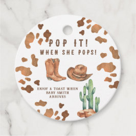 Ein kleiner Cowboy-POP! Babyparty Geschenkanhänger