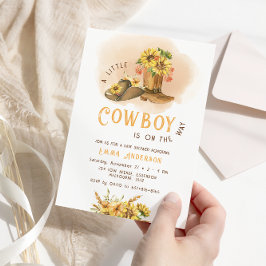 Ein kleiner Cowboy-Western Rodeo Kinderdusche Einladung