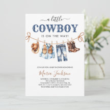 Ein kleiner Cowboy Wild West Blau Jungen Baby Show