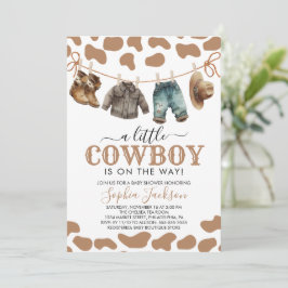 Ein kleiner Cowboy Wild West Brown Cowboy Baby Sho Einladung