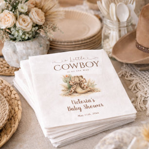 Ein kleiner Cowboy - Wildwest-Motto - Babyshower f Serviette