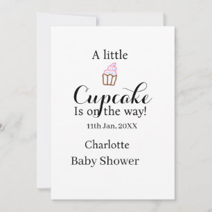 Ein kleiner Cupcake ist auf dem Weg Baby Shower Na Einladung