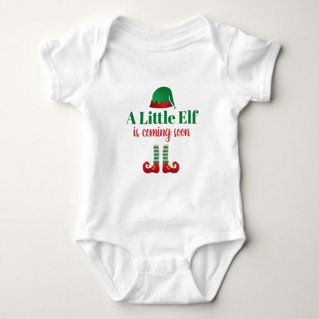 Ein kleiner Elf kommt bald Weihnachten Baby Strampler (Vorderseite)