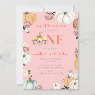 Ein kleiner Fall Pumpkins Wasserfarbe Mädchen 1. G Einladung