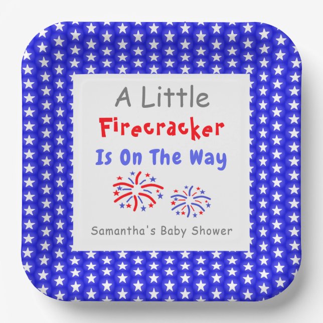 Ein kleiner Firecracker ist unterwegs Pappteller (Vorderseite)