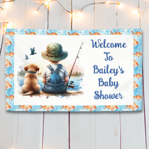 Ein kleiner Fisherman   Babydusche für niedliche J Banner
