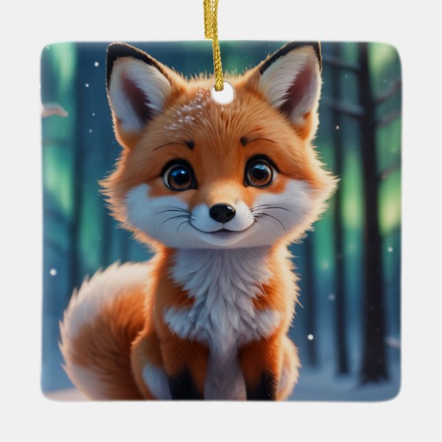 Ein kleiner Foxy Keramikornament (Vorderseite)