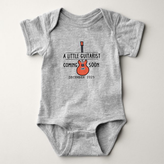 Ein kleiner Gitarrist kommt bald Niedlich Rocker Baby Strampler (Vorderseite)