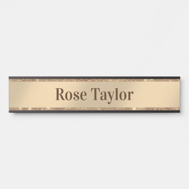 Ein kleiner Glitzer Rose Gold Türschild (Vorderseite )