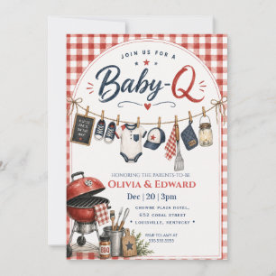 Ein kleiner Griller ist auf dem Weg Baby-Q Baby-Pa Einladung