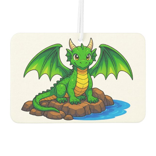Ein kleiner grüner Drache Autolufterfrischer (Rückseite)