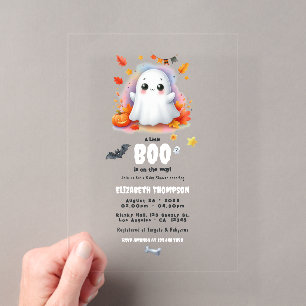 "Ein kleiner Gruß ist unterwegs" Halloween-Baby-Pa Acryleinladungen
