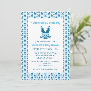 Ein kleiner Hase ist auf dem Weg Baby Shower Einladung