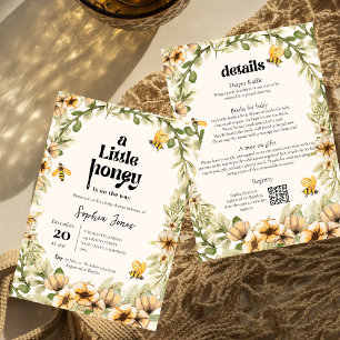 Ein kleiner Honig Blume Biene Babyparty Einladung