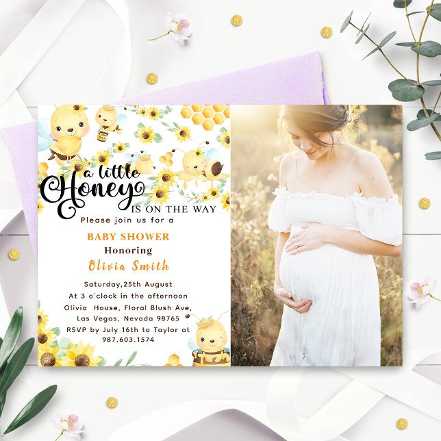 Ein kleiner Honig ist auf dem Weg Bee Baby Dusche  Einladung (Von Creator hochgeladen)