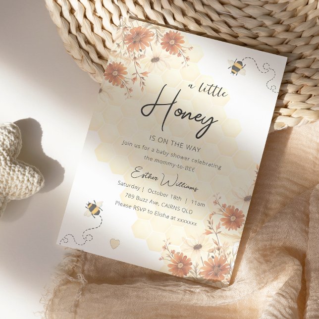 Ein kleiner Honig ist auf dem Weg Boho Baby Dusche Einladung (Von Creator hochgeladen)