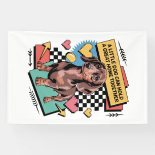 Ein kleiner Hund kann ein großes Zuhause zusammenh Banner