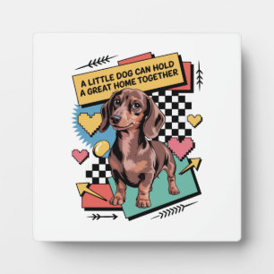 Ein kleiner Hund kann ein großes Zuhause zusammenh Fotoplatte