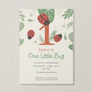 Ein kleiner Käfer Ladybug Boutique Erster Geburtst Einladung