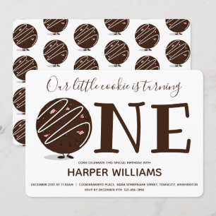 Ein kleiner Keks macht einen ersten Geburtstag Einladung