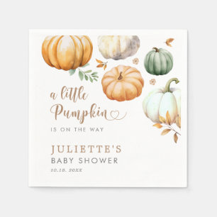 Ein kleiner Kürbis auf die Herbstdusche Serviette