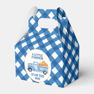 Ein kleiner Kürbis blauer LKW Herbst-Baby-Party Geschenkschachtel