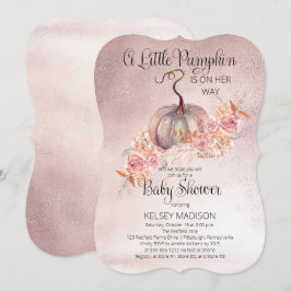 Ein kleiner Kürbis blüht die rosa Babydusche Einladung