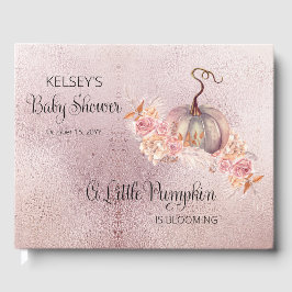 Ein kleiner Kürbis blüht die rosa Babydusche Gästebuch